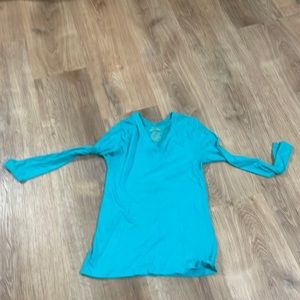 Teal faded glory long sleeve